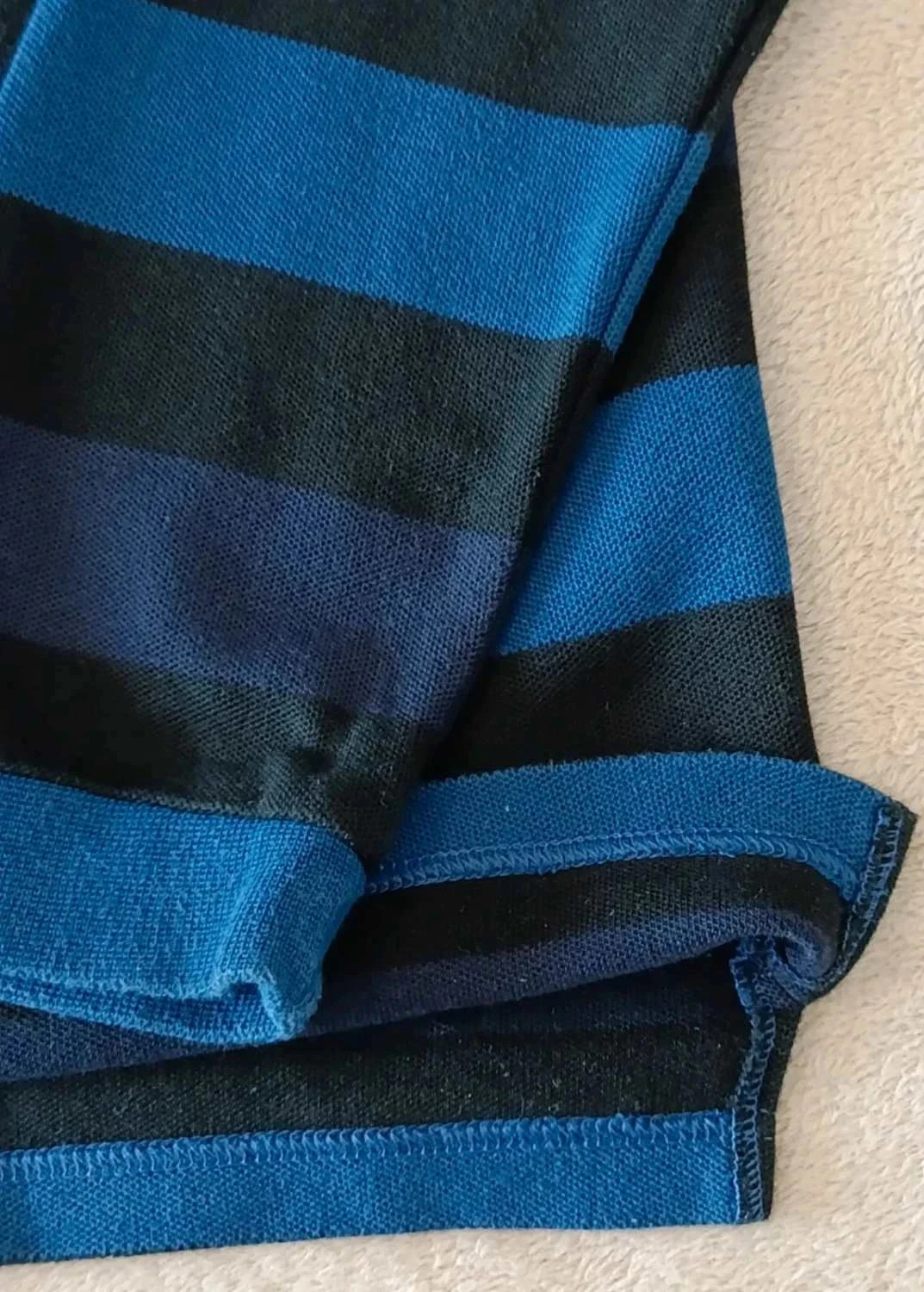 Polo Lacoste azul Listrado Riscas pretas Mangas compridas Tamanho 8 – photo 8